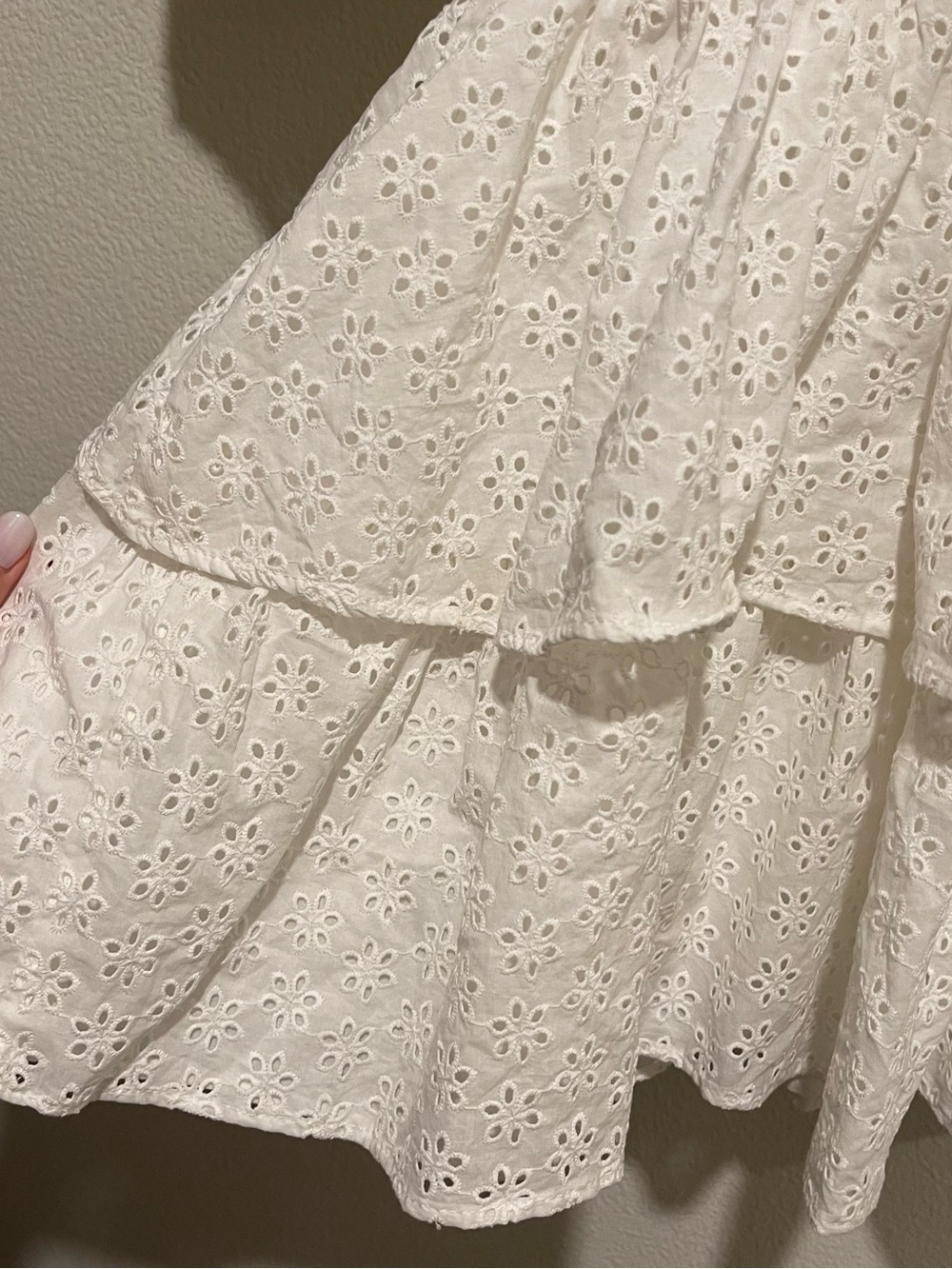 Forever 21 White Eyelet Ruffle Tiered Mini Dress - Elegant Summer Style - Picture 4 of 7